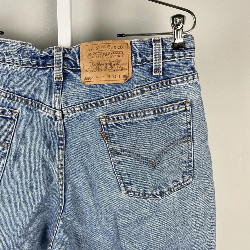 Vintage 90s Levi's 550 Orange Tab Denim Jean‎ Shorts Mens 34 Relaxed Fit Jorts